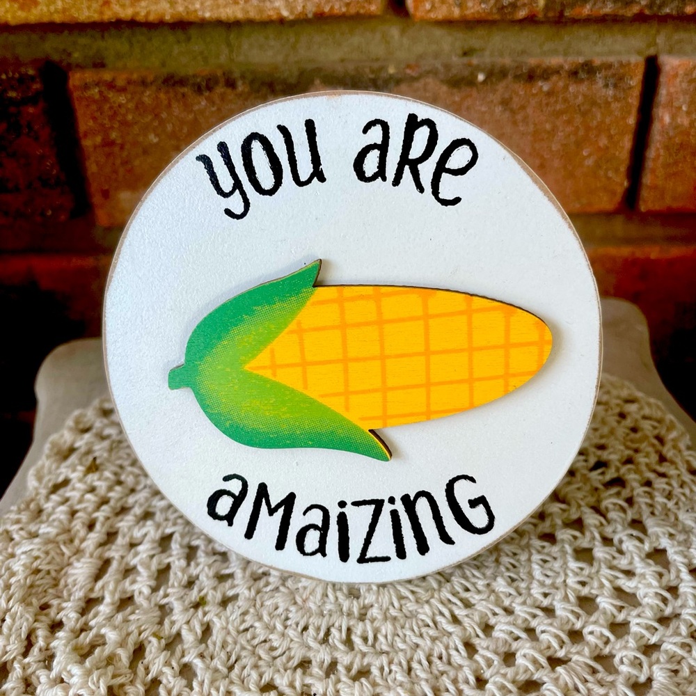 *You Are Amaizing Mini Round Easel Sign